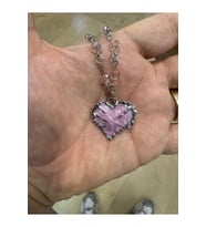 Boncuk Pembe Zincir Üzerine Kalp Pembe Gotik Kadın Kolye (Gümüş)