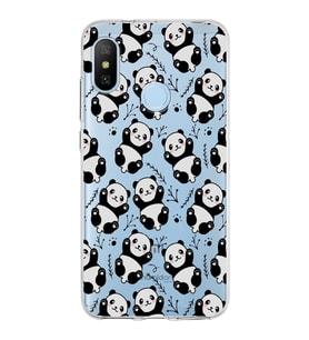 Xiaomi Mi A2 Lite Uyumlu Kapak Panda Tasarımlı Şeffaf Silikon Kılıf