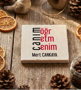 Kişiye Özel Canım Öğretmenim Bardak Altlığı Öğretmenler Günü Hediyesi (Krem)