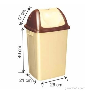 Garanti Metal 7401 Plastik Çatı Kapaklı Çöp Kovası (24 Litre)