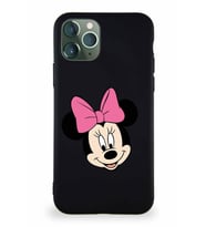 Apple iPhone 11 Pro Soft Premier Kapak Minnie Mouse-C Tasarımlı Silikon Kılıf - Siyah (Şeffaf)