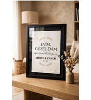 Kişiye Özel Evim Güzel Evim Çerçeve Yeni Ev Hediyesi Dekoratif Aile Hatırası Hoş Geldiniz Tablo