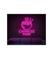 CHINESE FOOD Yazılı ve Şekilli Neon Tabela