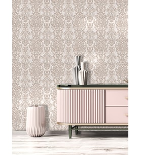 Dreamwall Damask Desenli Yırtılmaz Silinebilir Sağlıklı Tekstil Duvar Kağıdı (Çok Renkli)