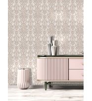 Dreamwall Damask Desenli Yırtılmaz Silinebilir Sağlıklı Tekstil Duvar Kağıdı (Çok Renkli)