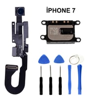 Apple İphone 7 Uyumlu İç Kulaklık Ahize Üst Hoparlör + Ön Kamera Sensör Filmi Mikrofon Flexi + Tamir Seti