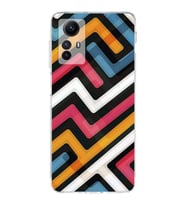 PrintiFy Xiaomi Redmi Note 12S Uyumlu Kamera Korumalı Labirent Grafiti Tasarımlı Şeffaf Kılıf
