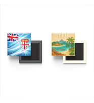 Buzdolap Magnetleri - Fiji Bayrağı ve Paper Cut Tema - 2'li Set Magneti