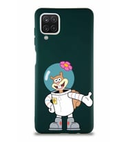 Samsung Galaxy A12 Soft Premier Kapak Sandy Tasarımlı Silikon Kılıf - Yeşil (Şeffaf)