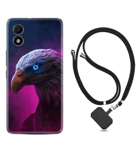 TCL 303 Kılıf Silikon Boyun Askılı İpli Desenli Silikon Kartal 1622