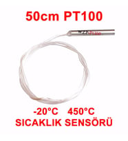 PT100 Platinyum Isı Sıcaklık Sensörü 50cm Su Geçirmez -200C to 450C Metal Koruyucu Dalgıç Prob Terml