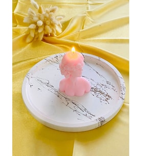 Soya Wax Maskeli Gözü Kapalı Çiçek Kız Mum