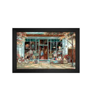 Manzara Temalı Kanvas Tablo 80 x 110 cm Siyah Çerçeve