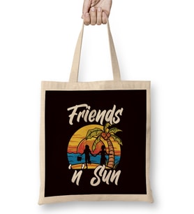 Sun Friends Island Vacation Beach Tanning Sunbathing Tan Bez Çanta Uzun Saplı