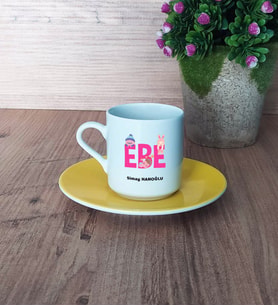 Ebe Türk Kahvesi Fincanı Sarı Ebeler Günü Hediyesi Tıp Bayramı Hediyesi