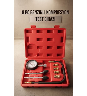8 Parça Motor Kompresyon Test Cihazı Benzinli Araç Kompresyon Ölçüm Seti
