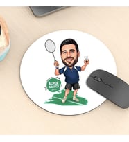 Kişiye Özel Karikatürlü Tenis Oyuncusu Erkek Mousepad