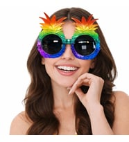 Tropikal Ananas Tasarımlı Renkli Hawaii Parti Gözlüğü (5365)