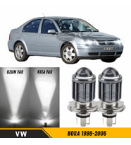 Vw Bora 1998-2006 Uyumlu Mercekli Far Ampulü Led Xenon Beyaz Şimşek Etkili CSP Led Lamba Uzun Kısa