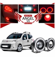 Fiat Fiorino Uyumlu, Universal Mercekli Led Angel Sis Farı, 76mm Kırmızı Renk