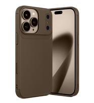Apple iPhone 17 Pro Kılıf Karbon Silikon Case Kapak (KAHVE)