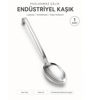Beylini Endüstriyel Sanayi Tipi Kaşık Paslanmaz Çelik Okul Sanayi Lokanta Tipi Kulplu Kaşık Asılabilir Paslanmaz Kırılmaz