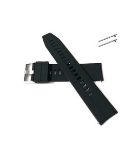 Fado 22 mm Oluklu  akıllı pimli silikon kayış siyah (  115 )