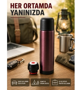 Vakumlu Termos 304 Paslanmaz Çelik Seyahat Termosu