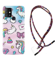 INFINIX Hot 8 9 10 11S Hot 10 Play 10T Kılıf Boyun Asklı Rasta Silikon Unicorn Mektup 1800
