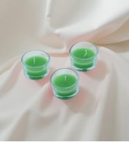 3'lü Aromatik Kokulu Mini Cam Mum (Yeşil)