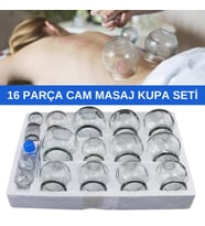 Cam Masaj ve Hacamat Kupa Seti 16 'lı Parça