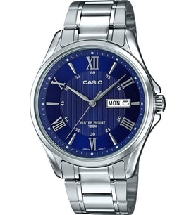Casio MTP-1384D-2AVDF Gün Göstergeli Çelik Kasa Romen Rakamlı 10 ATM Su Geçirmezlik Metalik Renk Erkek Kol Saati