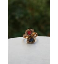 STONEAGE Yakut ve Safir Taşlı Ayarlanabilir Kadın Yüzük