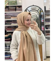 Koyu Bej Loryan Scarf Pamuk Cazz Şal