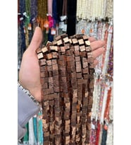 Hematit Taşı Küp Kesim 10x10mm-Pütürlü Antik Bakır Doğal Taş Dizi