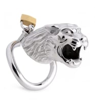 TIGER KING Chastity Cock Cage Kaplan Görünümlü Metal Penis Esaret Kafesi