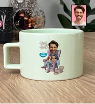 Kişiye Özel Karikatürlü Dog Dad Köpek Babası Lüks Pastel Fincan Babalar Günü Hediyesi