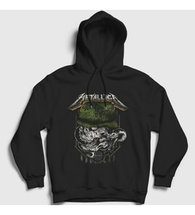 Presmono Unisex Siyah Seek and Destroy Metallica Kapüşonlu Sweatshirt 67810tt