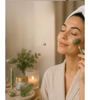 Doğal Jade Stone Yüz Masaj Seti Cilt Bakım Rahatlatıcı Bakım