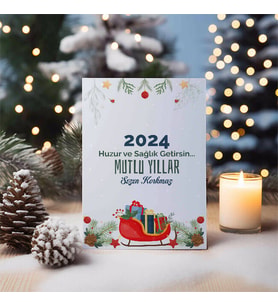 Yılbaşı Hediyeleri Temalı Kişiye Özel Kartpostal