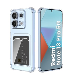 Teknomoda Redmi Note 13 PRO 5G Kılıf Kartlıklı Anti Şok Korumalı Şeffaf Silikon Şeffaf Açık
