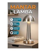 Dokunmatik Mantar LED Masa Lambası – Şarjlı Kablosuz 3 Işık Modlu