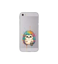 Iphone 5 ile Uyumlu Splash Kirpi Tasarımlı Şeffaf Silikon Kılıf