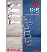 ASVERA 10+10 ÇİFT ÇIKIŞLI PROFİL MERDİVEN (Gri)