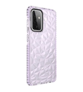 Samsung Galaxy A72 Kılıf Bumper Şeffaf Buzlu Kapak (Mor)