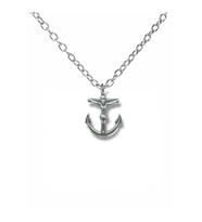 Hz. İsa ve Deniz Çapası Kolye – Unisex Metal Takı, 60 cm Zincirli Dini & Anlamlı Tasarım (Gümüş)