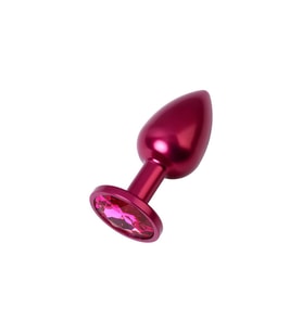 Metal Pembe Taşlı Kırmızı anl tıkac Küçük Boy