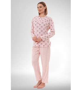 Mecit 6314 Pudra Kadın Büyük Beden Pijama Takımı