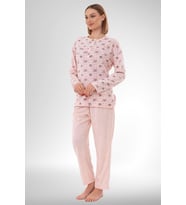 Mecit 6314 Pudra Kadın Büyük Beden Pijama Takımı
