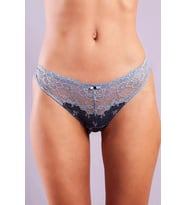 Giyim Golshan Gilda Mini Slip, Kadın Dantelli Mavi Külot
